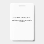 Service Dog Foto ID Abzeichen Ausweis (Rückseite)