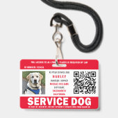 Service Dog Foto ID QR Code Ausweis (Vorderseite mit Schlüsselband)
