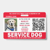 Service Dog Foto ID QR Code Ausweis (Vorderseite)