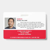 Service Dog Foto ID QR Code Ausweis (Rückseite)