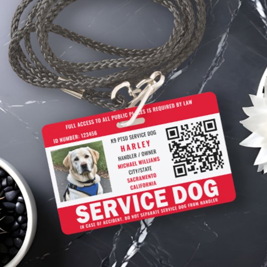 Service Dog Foto ID QR Code Ausweis