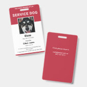 Service Dog Foto Red Ausweis (Vorder- & Rückseite)