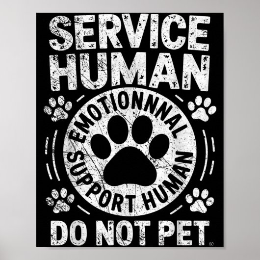 Service Dog Human Do Not Pet Funny Rescue Dog Owne Poster (Vorne)