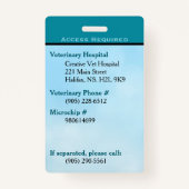 Service Dog ID Card aquamarines vertikales Abzeich Ausweis (Rückseite)