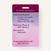 Service Dog ID Card lila vertikales Abzeichen Ausweis (Rückseite)