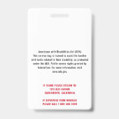 Service Dog Moderner QR Code rot & weiß Ausweis (Rückseite)