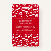 Service Dog Personalisiert Red Paw Prints Foto ID Ausweis (Rückseite)