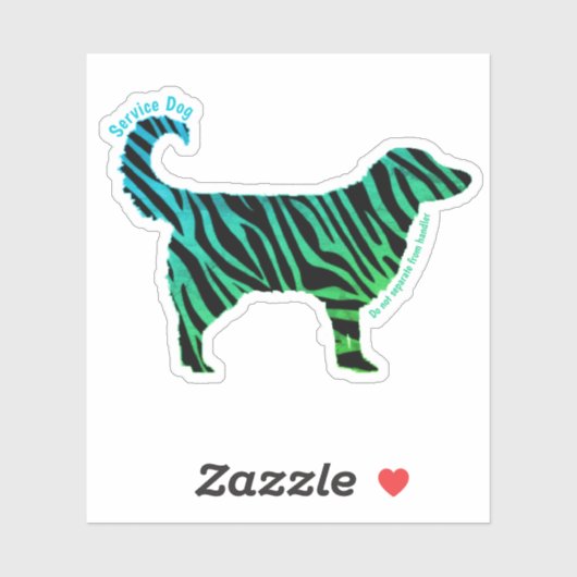 Service Dog, Trennen Sie nicht von Handler Aufkleber (Blatt)