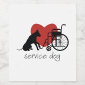 Service Dog Weinetikett (Einzelnes Label)