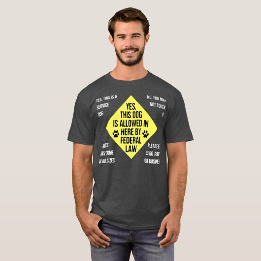 Service Downer Law - Niedlich Service Animal T-Shirt (Vorne ganz)