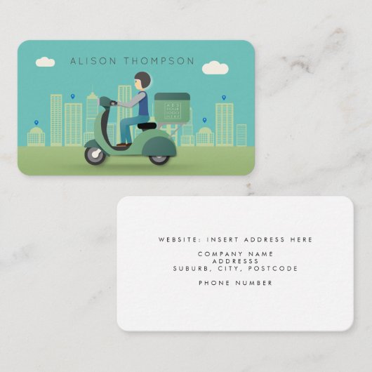 Service für Online-Scooter-Frachtzustellung Visitenkarte (Vorne/Hinten)