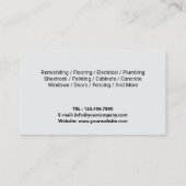 Service für Reparatur und Wartung von Handyman Hou Visitenkarte (Rückseite)