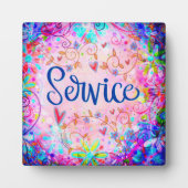 Service Hübsch Pink Floral Inspirivity Plaque Fotoplatte (Vorderseite)