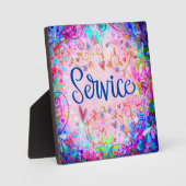 Service Hübsch Pink Floral Inspirivity Plaque Fotoplatte (Vorderseite)