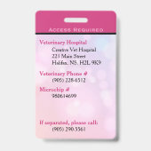 Service Hund ID-Karte rosa vertikales Abzeichen Ausweis (Rückseite)