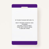 Service-Hund in Training Card Personalisiertes ID- Ausweis (Rückseite)
