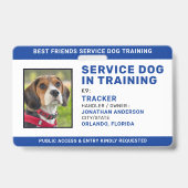 Service-Hund in Training-ID Blaues Personalisierte Ausweis (Vorderseite)