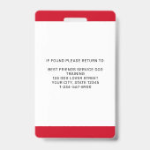 Service-Hund in Training-ID-Karte Personalisiertes Ausweis (Rückseite)