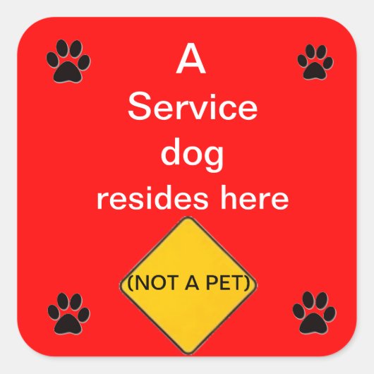 Service-Hund lebt hier Aufkleber (Vorderseite)