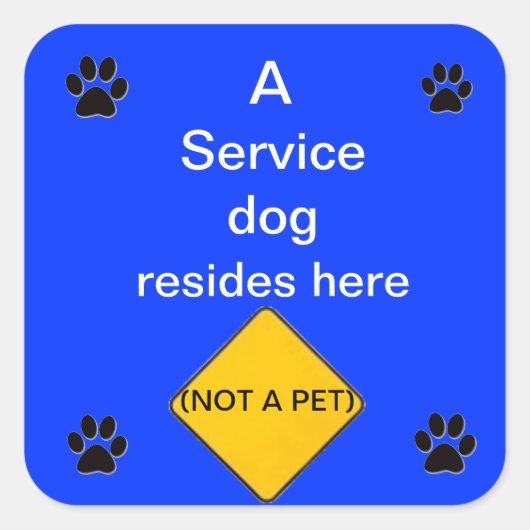 Service-Hund lebt hier blauer Aufkleber (Vorderseite)