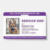 Service Hund Personalisiert Einfaches Foto-ID-Abze Ausweis (Vorderseite)
