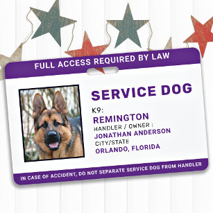 Service Hund Personalisiert Einfaches Foto-ID-Abze Ausweis