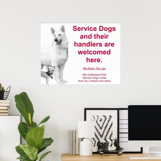 Service-Hunde sind willkommen Poster (Heimbüro)