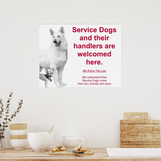 Service-Hunde sind willkommen Poster (Küche)