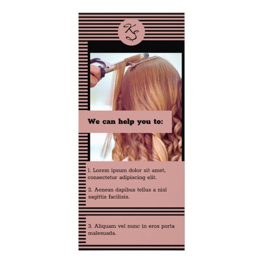 Service-List für Rosa und Schwarze Haare Werbekarte (Vorne)