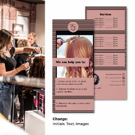 Service-List für Rosa und Schwarze Haare Werbekarte