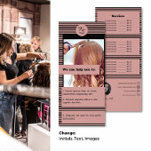 Service-List für Rosa und Schwarze Haare Werbekarte