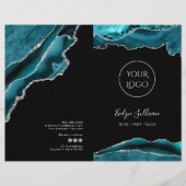 Service-Menü-Broschüre für aquamarine und silberne (Vorderseite)