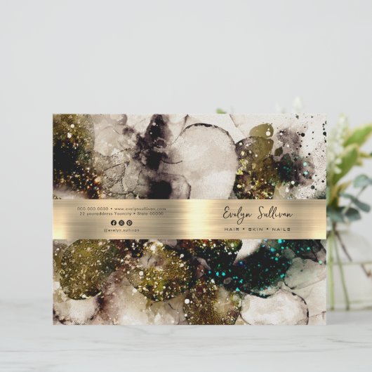 Service-Menü-Broschüre für den grünen Glitzer (Stehend Vorderseite)