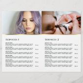 Service-Menü-Broschüre für Smaragdgrün (Rückseite)