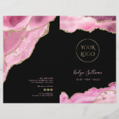 Service-Menü-Broschüre in Rosa (Vorderseite)