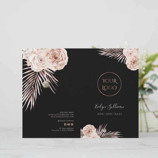 Service-Menü-Broschüre Tropische Rose (Stehend Vorderseite)