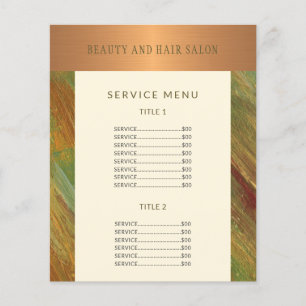 Service-Menü Förderung moderne Schönheitssalon Flyer