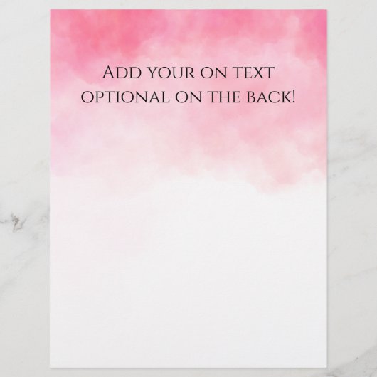 Service Menu Girl mit Braid Pink Wasserfarbe Briefbogen (Rückseite)