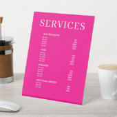 Service-Menü "Minimalistische Warpink-Salon-Liste" Sockelschild (In SItu)