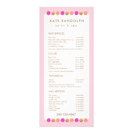 Service-Menü "niedlich Pink Salon List" Werbekarte