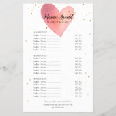 Service-Menü "Pink Watercolor Heart Salon" Flyer (Vorne)