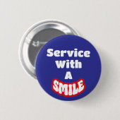 Service mit einem Lächelroten und blauen Abzeichen Button (Vorne & Hinten)