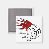 Service mit Lächeln Magnet (Vorderseite/Rückseite)