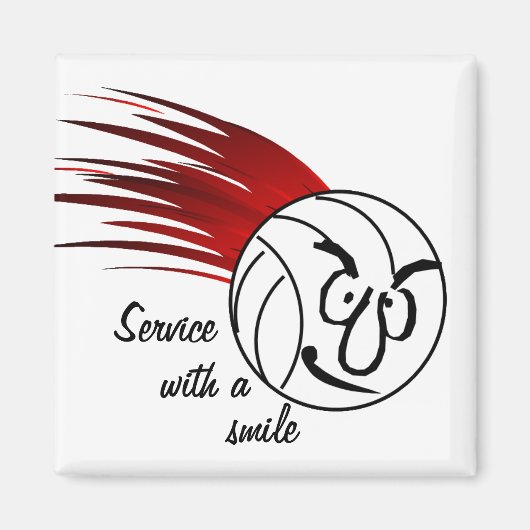 Service mit Lächeln Magnet (Vorne)