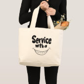 Service mit Lächeln-Tasche Jumbo Stoffbeutel (Vorderseite (Produkt))