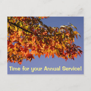 Service Postcards Unternehmen HVAC Furnace jährlic Ankündigungspostkarte