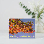 Service Postcards Unternehmen HVAC Furnace jährlic Ankündigungspostkarte (Stehend Vorderseite)