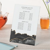 Service-Preis von Agate Black and Gold Marmor Sockelschild (In Situ)