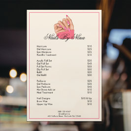 Service Price List l Nail Artist Beauty Salon Fensteraufkleber