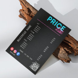 Service Price List Scan Me Black Marketing Einladung